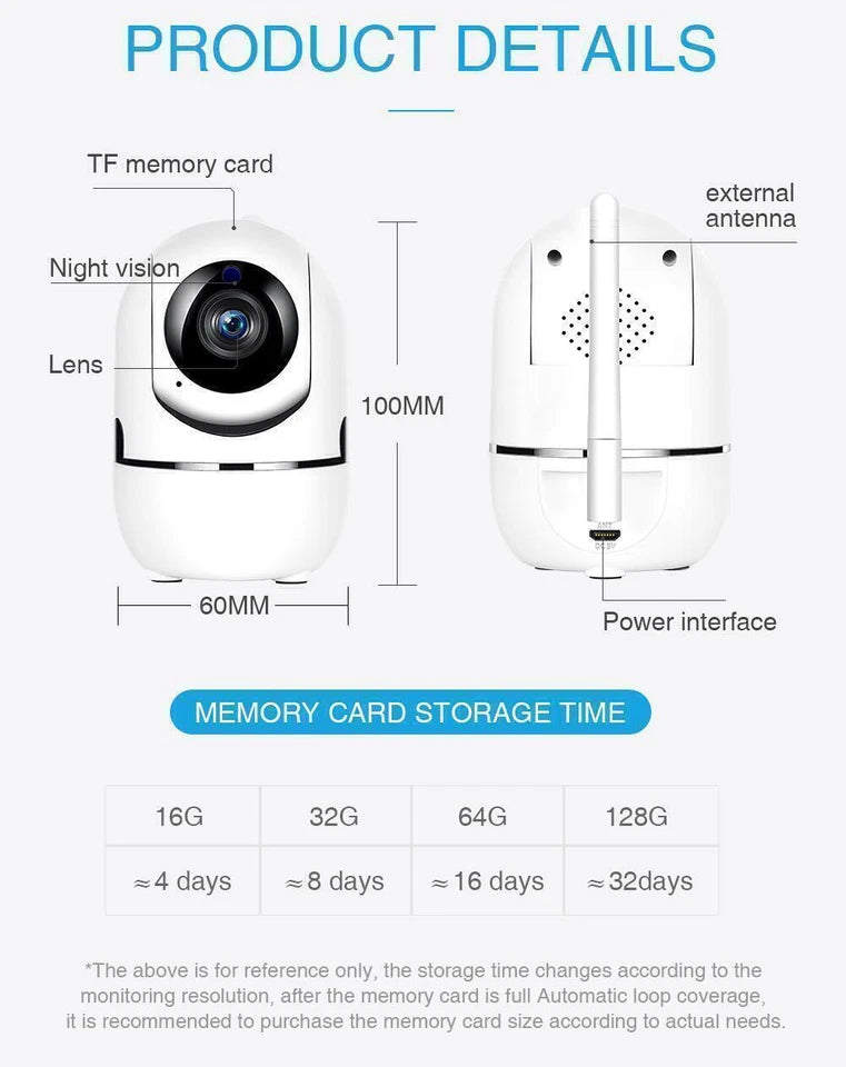 Indoor Home Night Vision Security Camera Baby Monitor