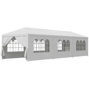 10'x30' White Gazebo Canopy Tent 8 Removable Walls