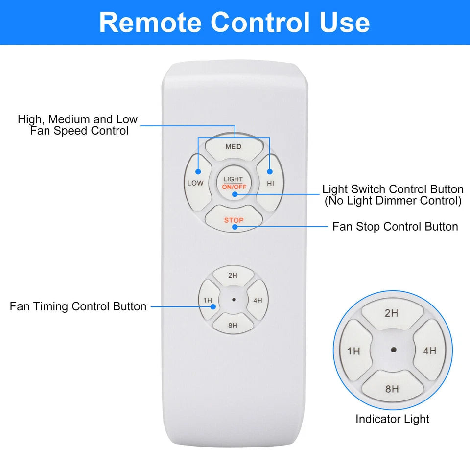 2x Universal Ceiling Fan Timing Remote Control Receiver Kit Lamp Light Wireless