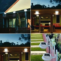 LED Solar Power Light Garden Security Wall Fence Gutter Yard Lights