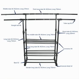 Heavy Duty Metal Clothes Organizer Stand with Wheels