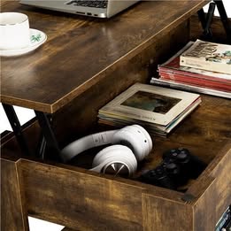 Rustic Lift Top Coffee Table w/Hidden Compartment