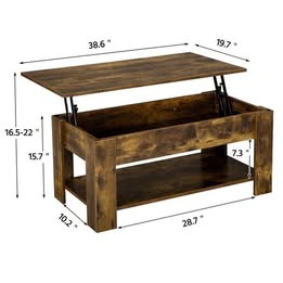 Rustic Lift Top Coffee Table w/Hidden Compartment