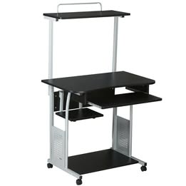 Rolling Computer Desk w/ Printer Shelf Writing and Study Table Home Office