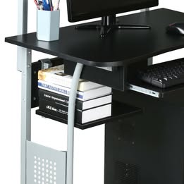 Rolling Computer Desk w/ Printer Shelf Writing and Study Table Home Office