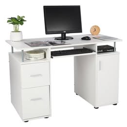 Rolling Computer Desk w/ Printer Shelf Writing and Study Table Home Office