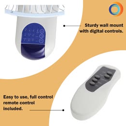 Comfort Zone 16” Quiet 3-Speed Wall Mount Fan with Remote Control