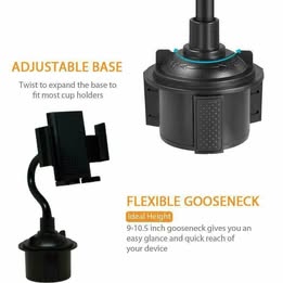 Universal Adjustable Gooseneck Cup Holder Cradle for Cell Phone