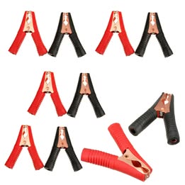 10 Crocodile Alligator Test Clamps 100A 90mm Red & Black