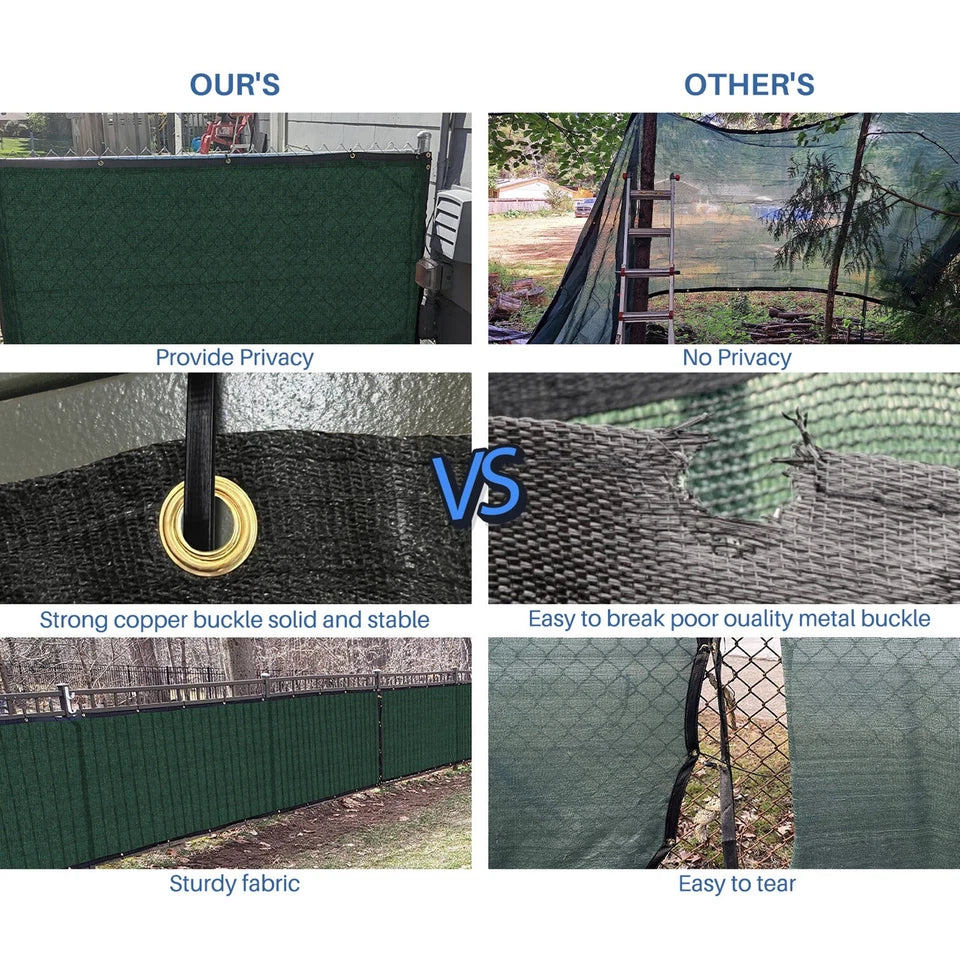 Green 6' x50' Privacy Screen Mesh Fence Cover Windscreen Fabric Slat Yard Garden