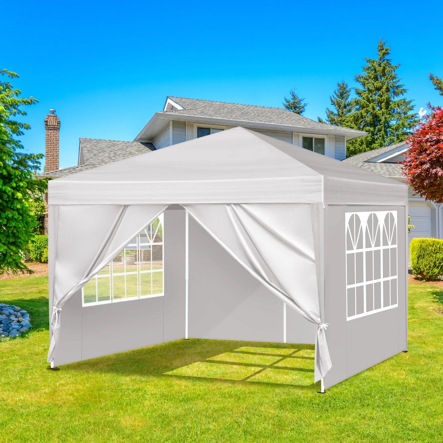 10x10 ft Pop Up Canopy Patio Tent Folding Gazebo