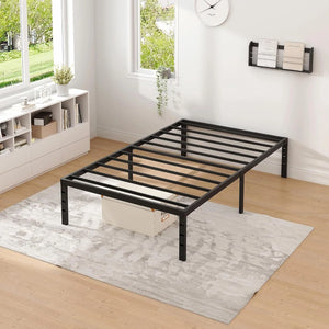 18" Bed Frame Twin Size Heavy Duty Metal Platform No Box Spring Needed