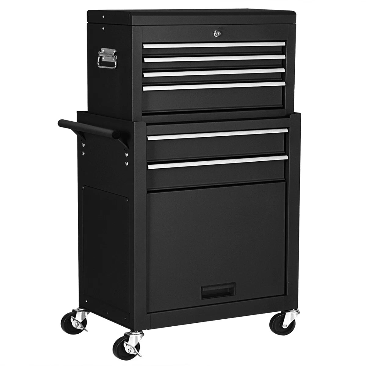 2 in 1 Rolling Steel Storage Tool Box w/6 Drawers & Wheels