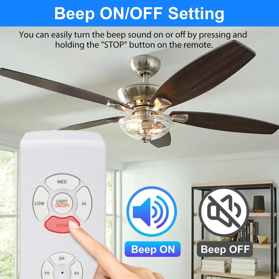 2x Universal Ceiling Fan Timing Remote Control Receiver Kit Lamp Light Wireless