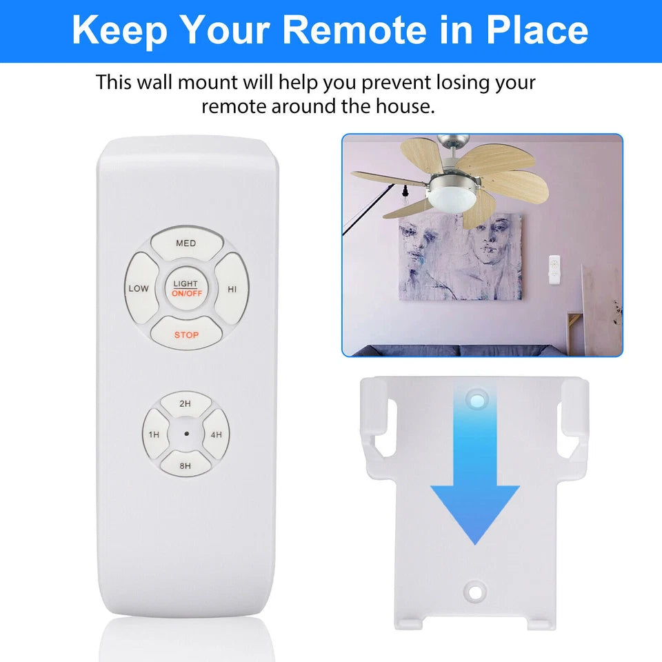 2x Universal Ceiling Fan Timing Remote Control Receiver Kit Lamp Light Wireless