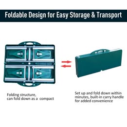 Outdoor Aluminum Portable Folding Camping Picnic Table Case 4 Seats