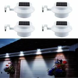 LED Solar Power Light Garden Security Wall Fence Gutter Yard Lights