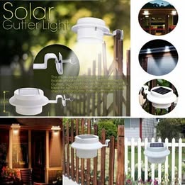 LED Solar Power Light Garden Security Wall Fence Gutter Yard Lights