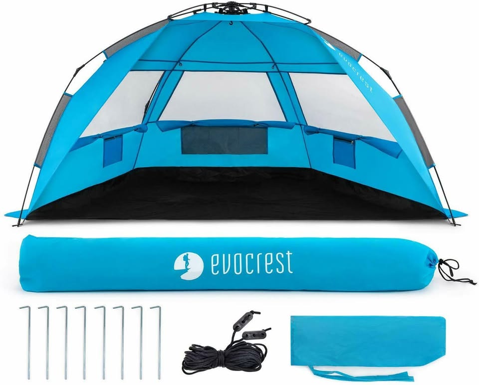 Large Beach Tent Cabana Sun Shelter with UPF 50+ Protection