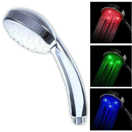 3 Color LED Shower Head Auto Changing Fixed Temperature Sensor Bath Sprinkler