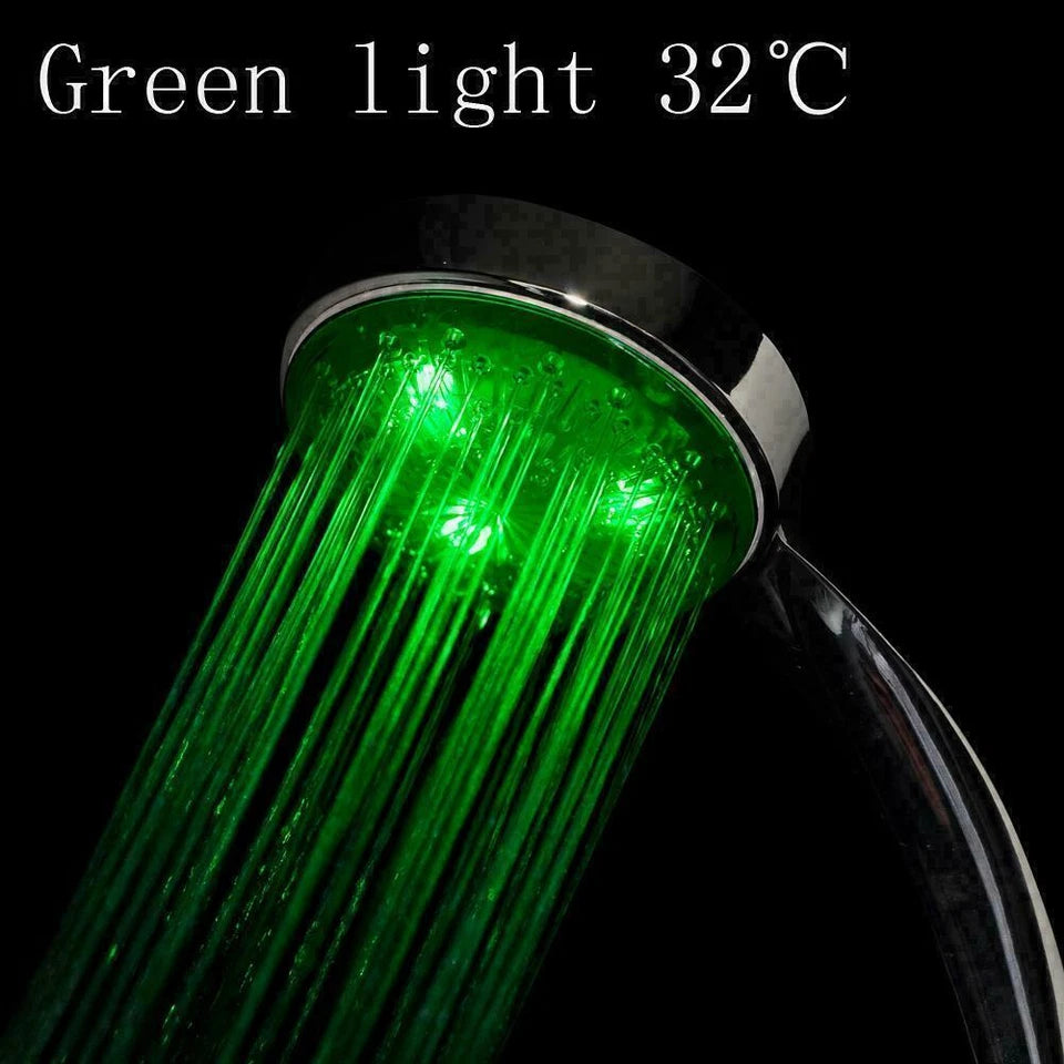 3 Color LED Shower Head Auto Changing Fixed Temperature Sensor Bath Sprinkler