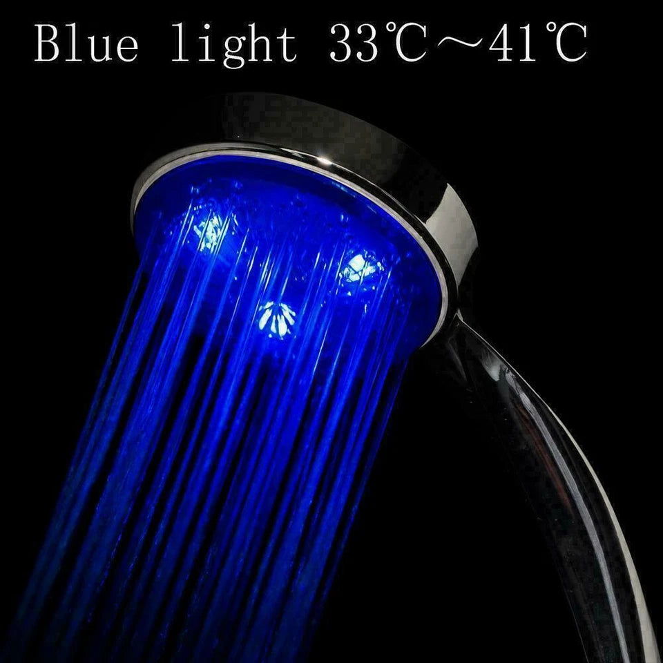 3 Color LED Shower Head Auto Changing Fixed Temperature Sensor Bath Sprinkler