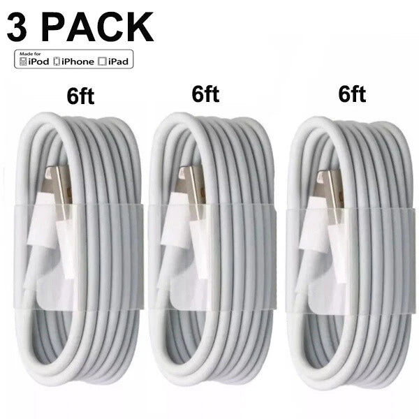 3-PACK 6FT USB Data Charger Cables