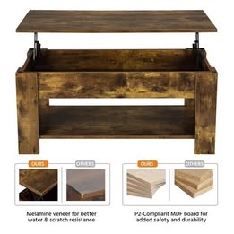 Rustic Lift Top Coffee Table w/Hidden Compartment