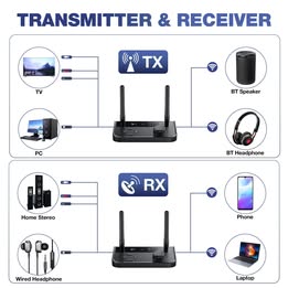 Long Range 10m  5.3 Transmitter Receiver, Wireless Audio Adapter