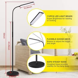 LED Floor Lamp with 1 Hour Timer