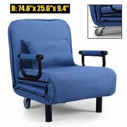 Folding Sofa Chair Chaise Lounge Single Sleeper Bed Arm Chair