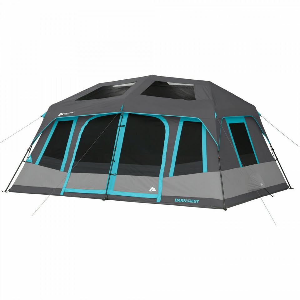2 Room Blackout Instant Cabin Tent 10 person- Gray