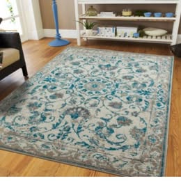 Traditional Rugs  Blue Gray Distressed Rug 5x8 Vintage   Rugs