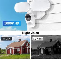 LED  Floodlight  Security Camera with 2600 Lumen  1080P, WiFi