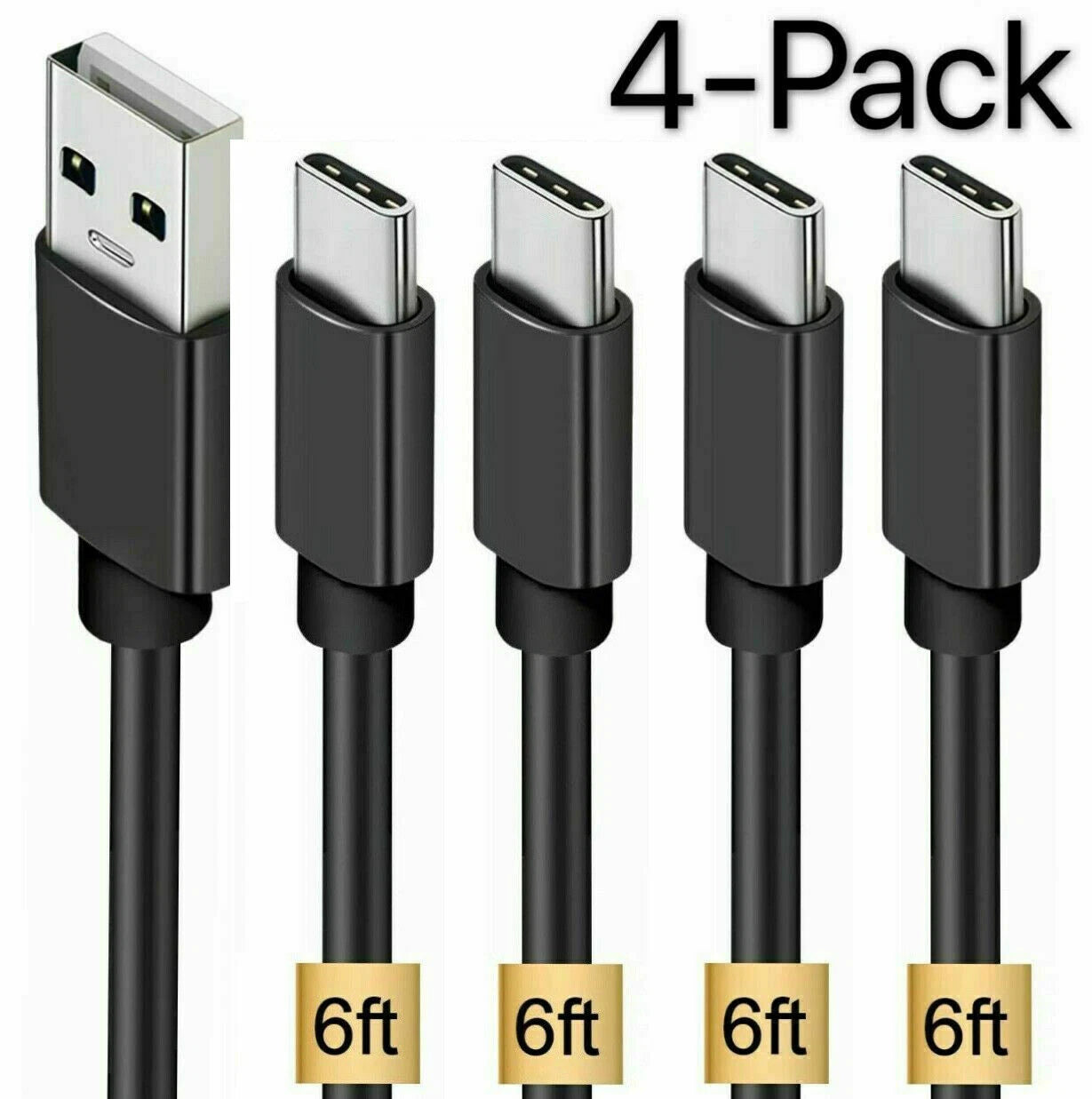 4 Pack OEM Samsung USB C Cable Type C Fast Charger For Galaxy S8 S9 S10 Plus
