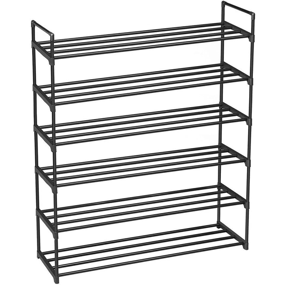 6 Tier Shoe Rack 30 Pair Shelf Storage Organizer Bedroom Closet Metal