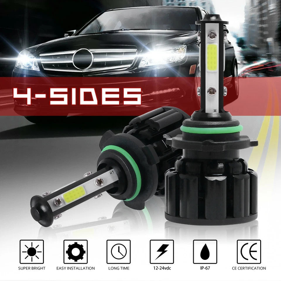 9006 HB4 LED Headlights Kit with Hi/Low Beam Pair 4-Sides