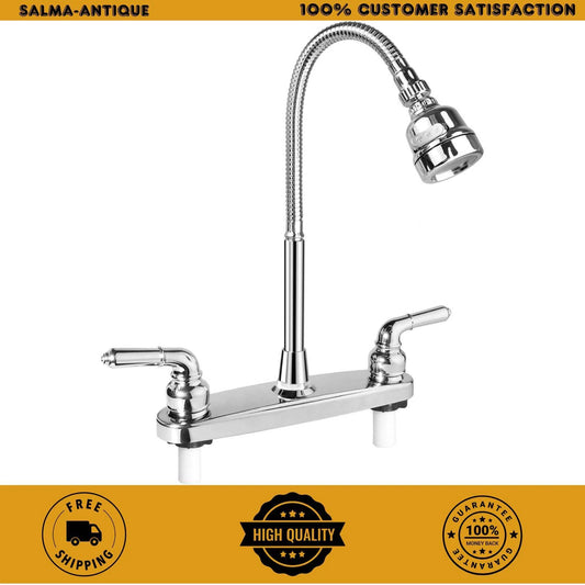 RV Kitchen Sink Faucet with Flexible Arc Rotatable Sprayer Camper Motorhome New