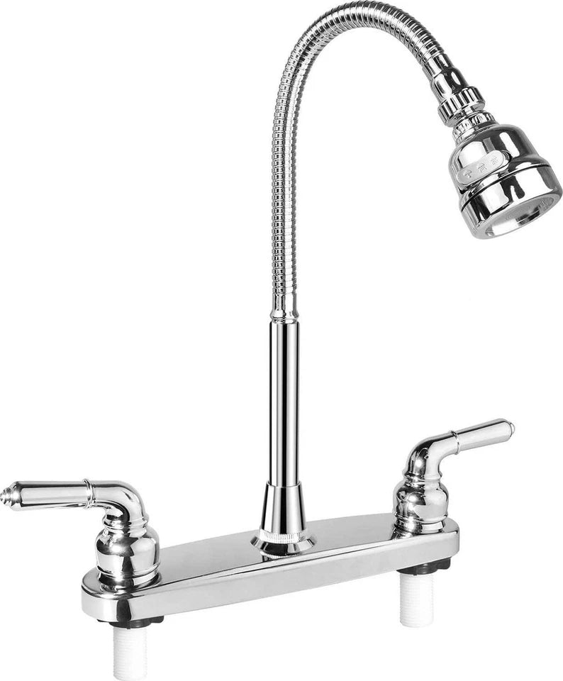 RV Kitchen Sink Faucet with Flexible Arc Rotatable Sprayer Camper Motorhome New