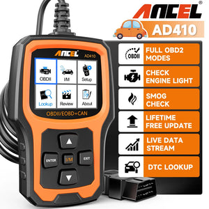 ANCEL AD410 OBD2 car diagnostic scanner and code reader tool for check engine lights