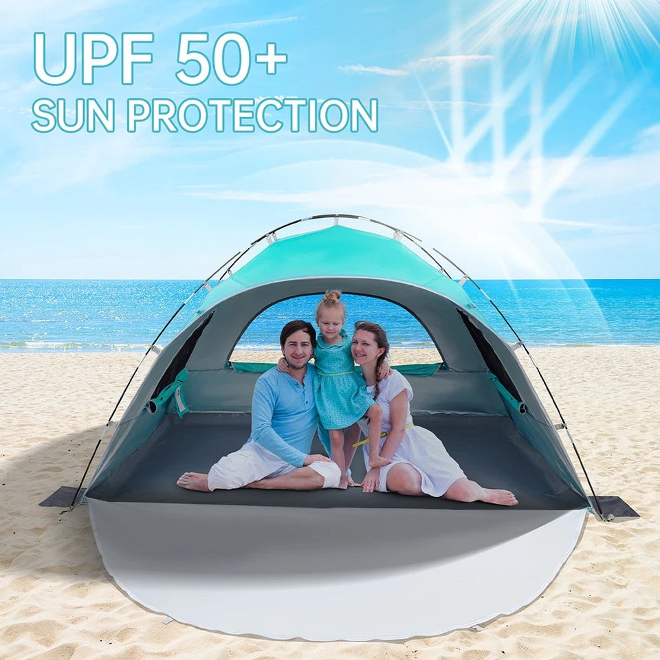 Large Beach Tent Cabana Sun Shelter with UPF 50+ Protection