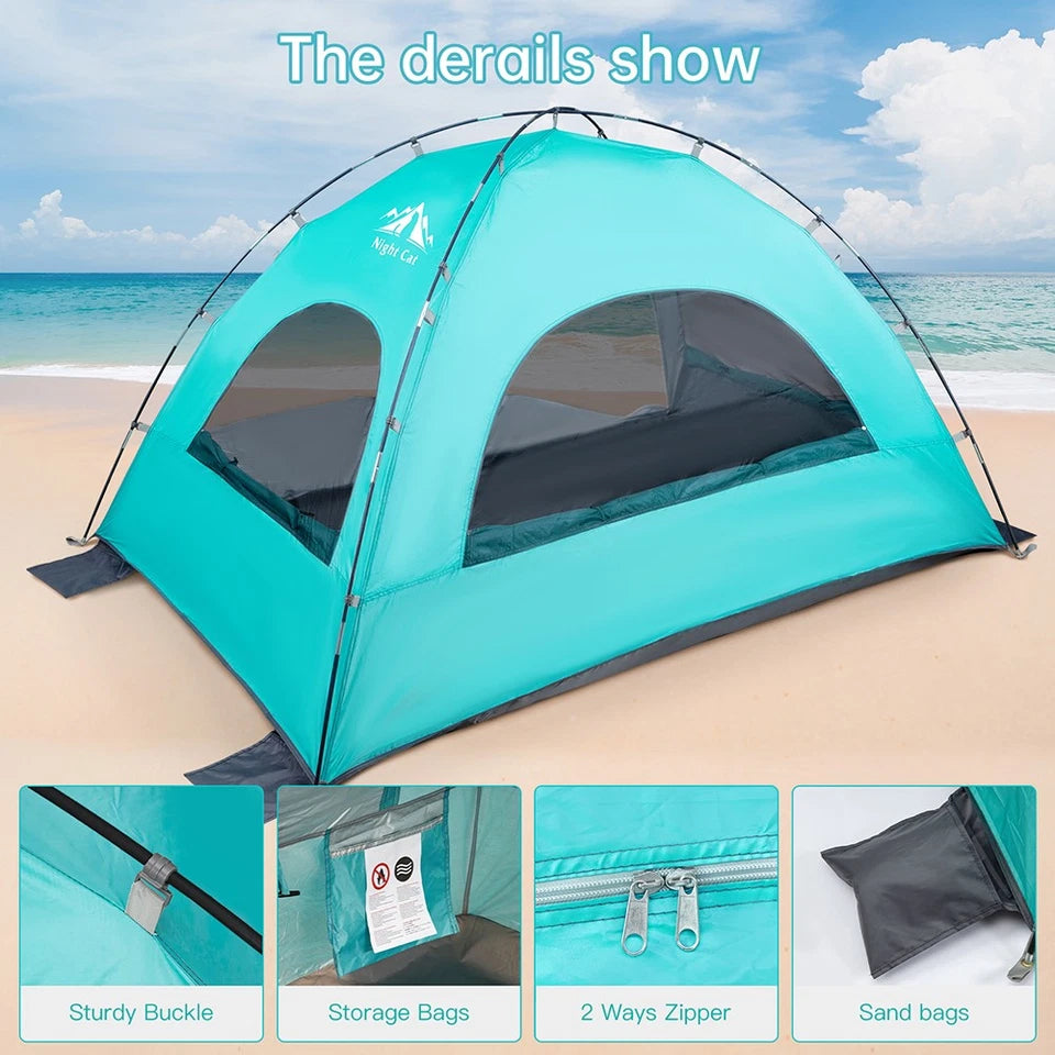 Large Beach Tent Cabana Sun Shelter with UPF 50+ Protection