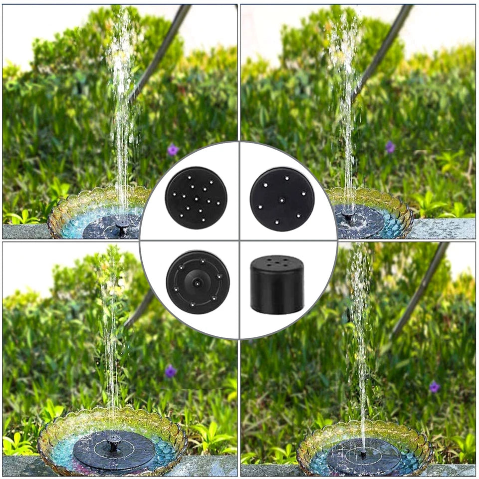 Bird Bath Fountain Solar Powered Water Pump Floating Outdoor Pond Garden Pool