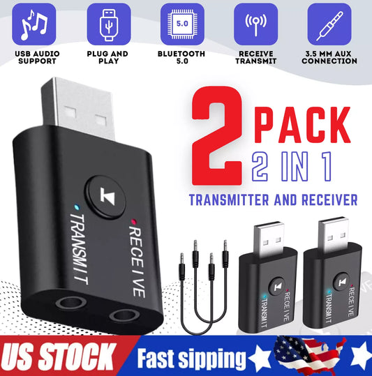 Bluetooth 5.0 Transmitter Receiver for Wireless Audio, PC orTV