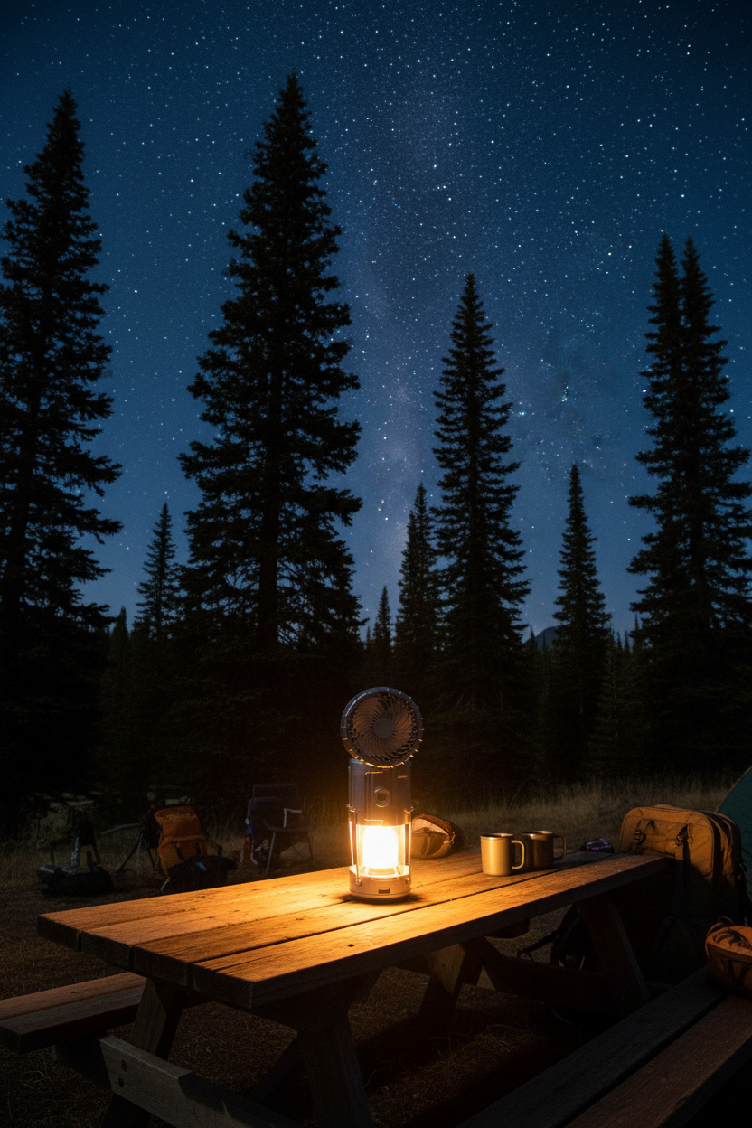 Campsite night scene