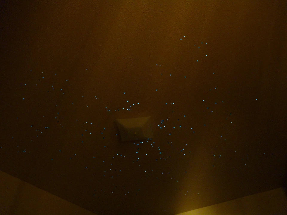 Ceiling stars made with glowing paint