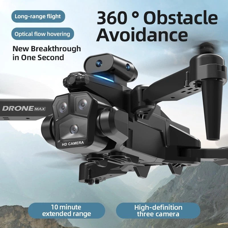 Drone 2026 4K HD 3 Camera WiFi FPV RC Foldable Quadcopter 360° Obstacle Avoidance