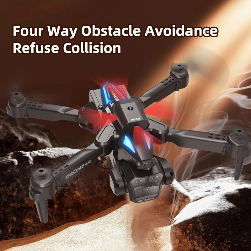 Drone 2026 4K HD 3 Camera WiFi FPV RC Foldable Quadcopter 360° Obstacle Avoidance