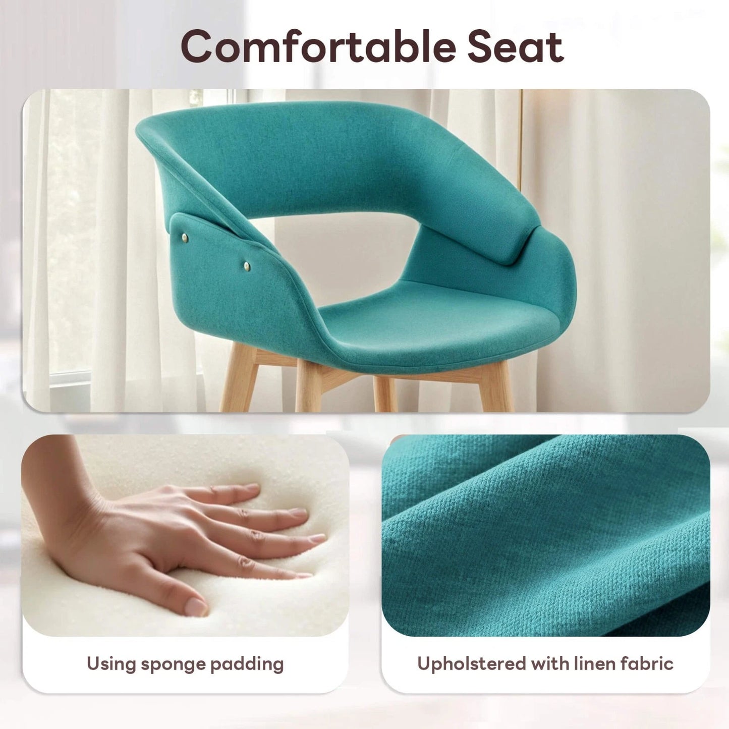 Ivinta Faux Leather Dining Room Chair Set of 2 for Living Room, Restaurant