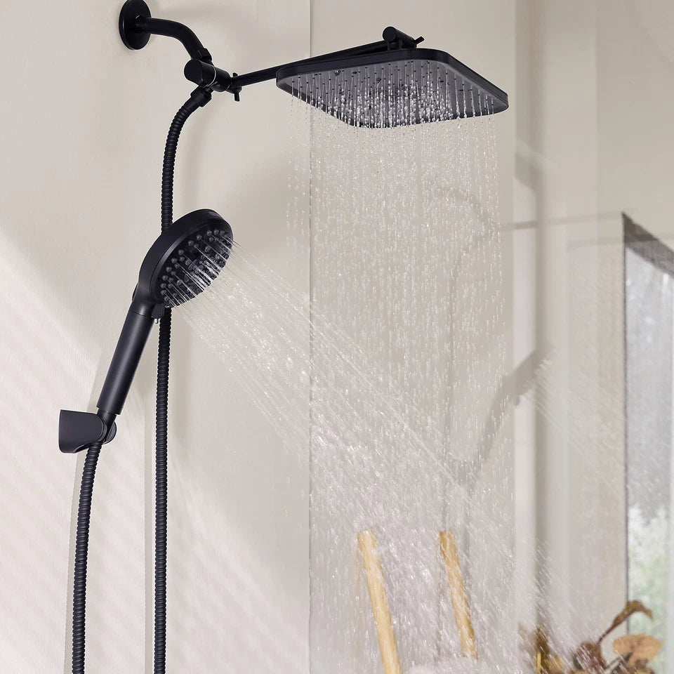 Filtered High Pressure Shower Head Combo 10 Spray 12" Rainfall